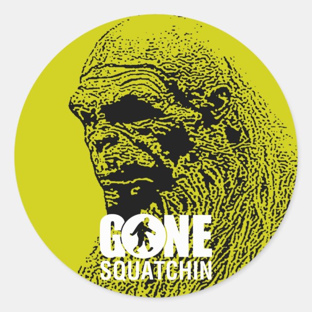 Gone Squatchin Classic Round Sticker (Front)