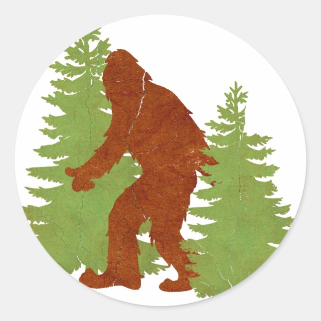 Gone Squatchin Classic Round Sticker (Front)