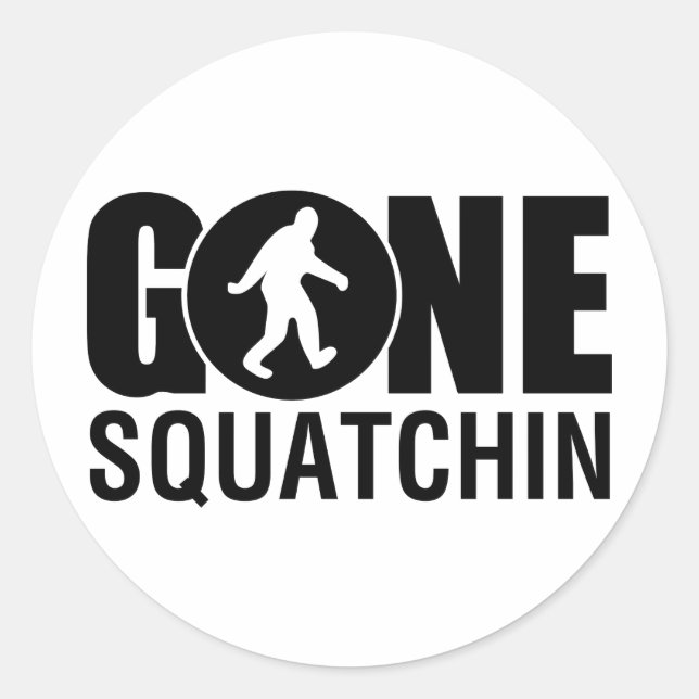 Gone Squatchin Classic Round Sticker (Front)