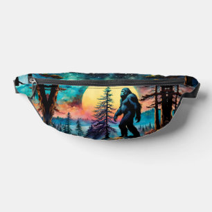 Gone Squatchin' Colourful Sasquatch Landscape Bum Bags