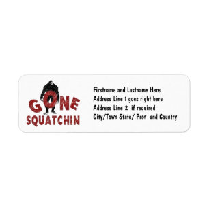 Gone Squatchin - Crayon Style Squatcher Return Address Label
