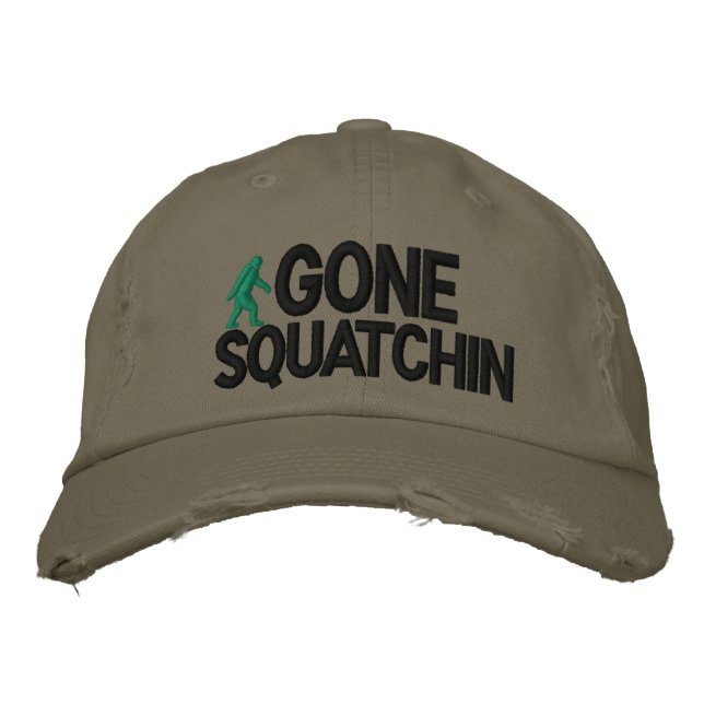 Gone Squatchin Deluxe version Embroidered Hat (Front)