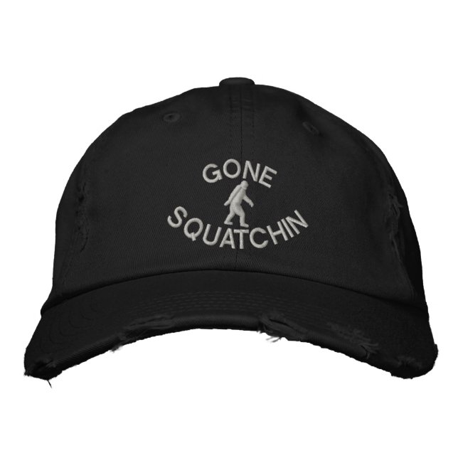Gone squatchin embroidered hat (Front)