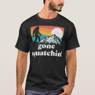 Gone Squatchin'! Funny Bigfoot Mountains Retro Gra T-Shirt
