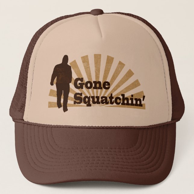 Gone Squatchin' Funny Bigfoot Sasquatch Trucker Hat (Front)