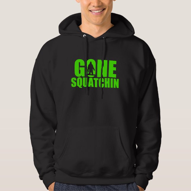 Gone Squatchin Hoodie Green (Front)