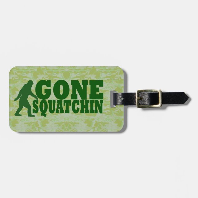 Gone squatchin luggage tag (Front Horizontal)