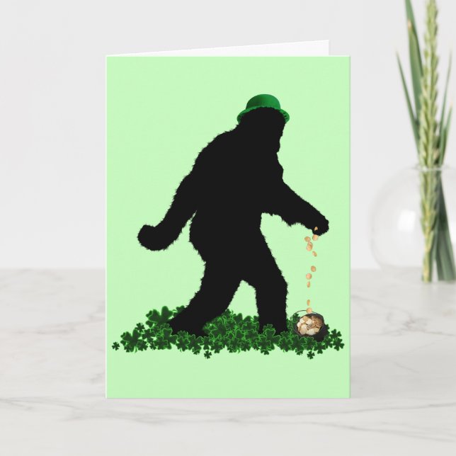 Gone Squatchin' on St. Patrick's Day Card (Front)