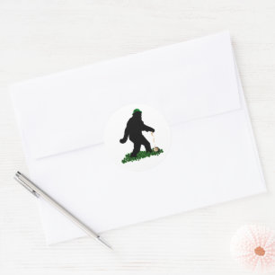 Gone Squatchin' on St. Patrick's Day Classic Round Sticker