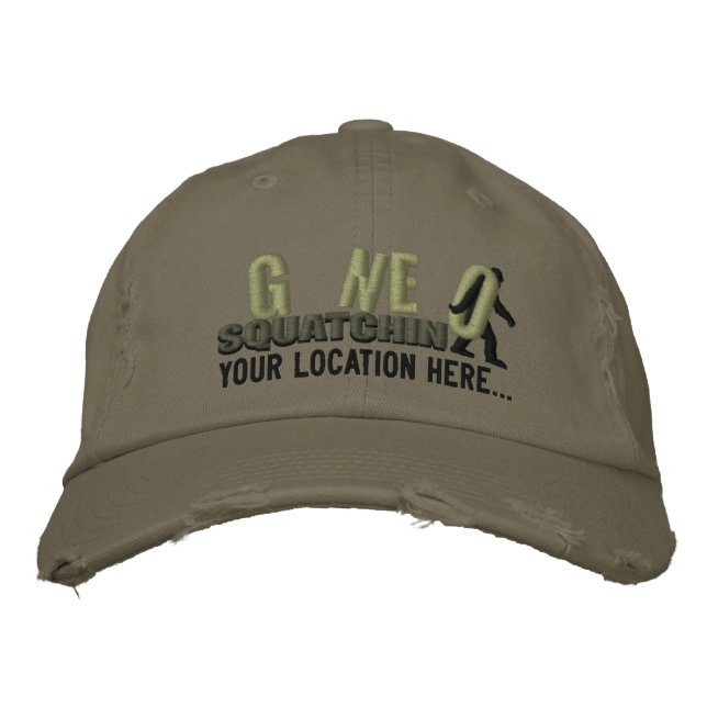 GONE SQUATCHIN Personalise it Location Cap (Front)