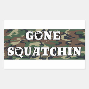 GONE SQUATCHIN RECTANGULAR STICKER