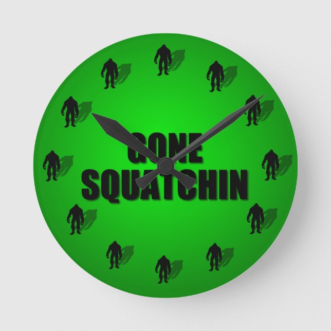 Gone Squatchin Round Clock (Front)