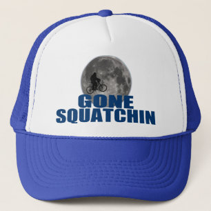 Gone Squatchin Sasquatch On Bike With Moon Hat