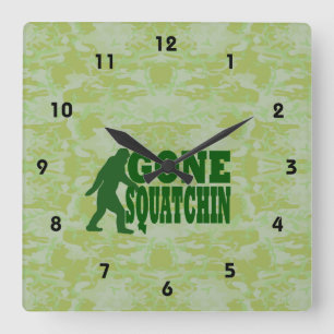 Gone Squatchin Square Wall Clock