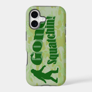 Gone Squatchin text on green camouflage