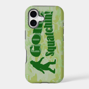 Gone Squatchin text on green camouflage