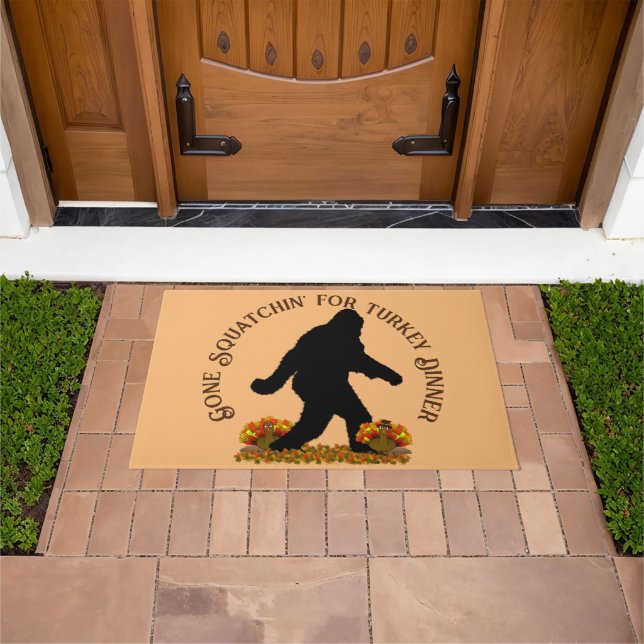 Gone Squatchin' Thanksgiving Doormat (Outdoor)