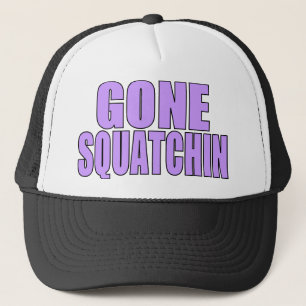 Gone Squatchin Trucker Hat Purple Logo