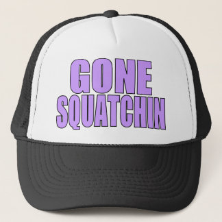 Gone Squatchin Trucker Hat Purple Logo