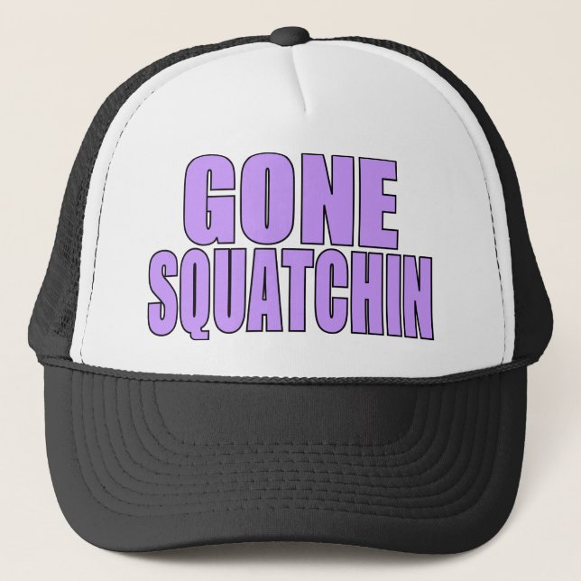 Gone Squatchin Trucker Hat Purple Logo (Front)
