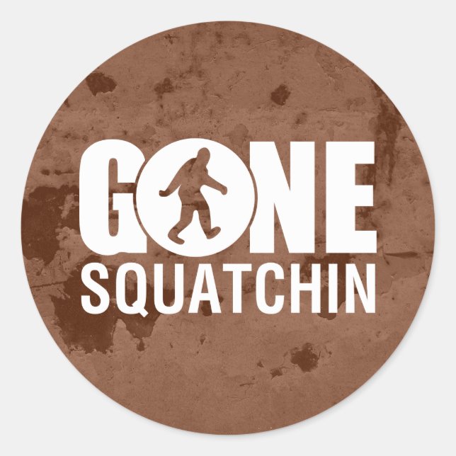 Gone Squatchin Vintage Classic Round Sticker (Front)