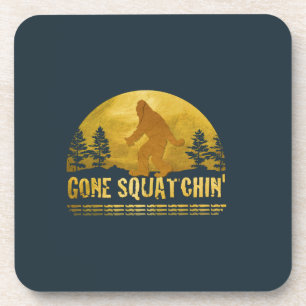 Gone Squatchin' (vintage sunset) Coaster