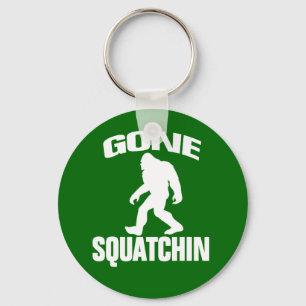 Gone Squatchin - White and Green Key Ring