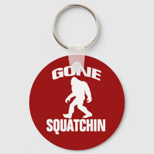 Gone Squatchin - White and Red Key Ring
