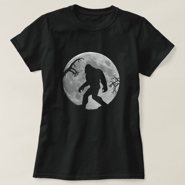 Gone Squatchin with moon and silhouette T-Shirt (Design Front)