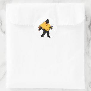 Gone Squatchin' With Poncho Classic Round Sticker