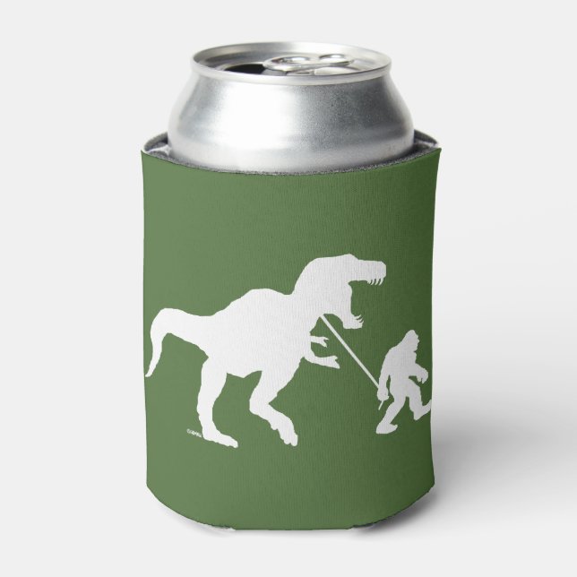 Gone Squatchin with T-rex Can Cooler (Can Front)