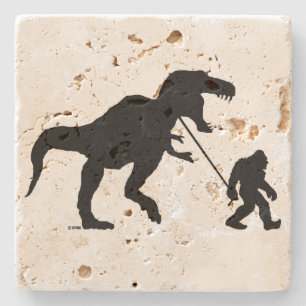 Gone Squatchin with T-rex Stone Coaster