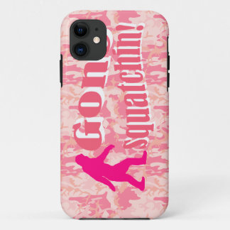 Gone Squatching on pink camouflage iPhone 11 Case