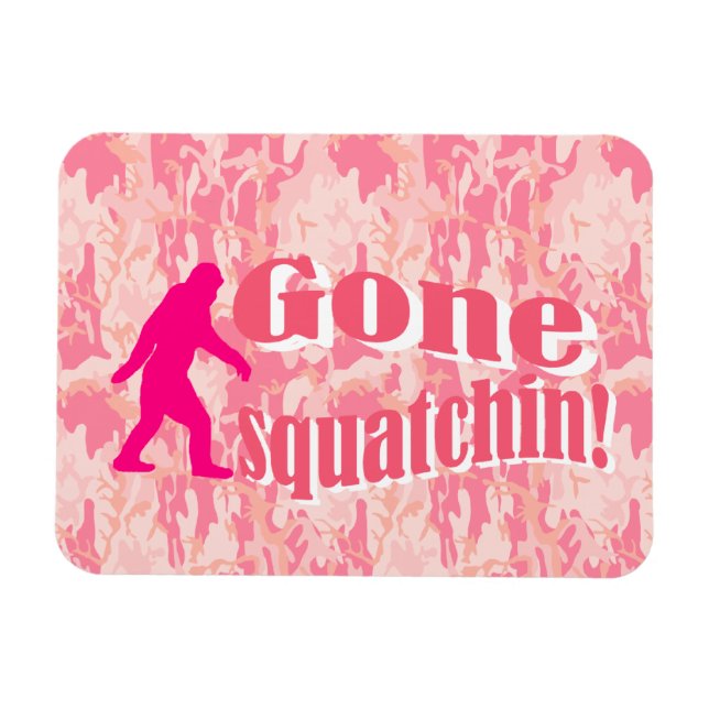 Gone Squatching on pink camouflage Magnet (Horizontal)