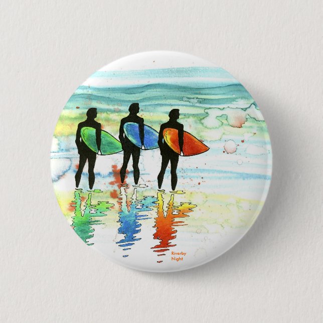 Gone Surfing v.1 6 Cm Round Badge (Front)