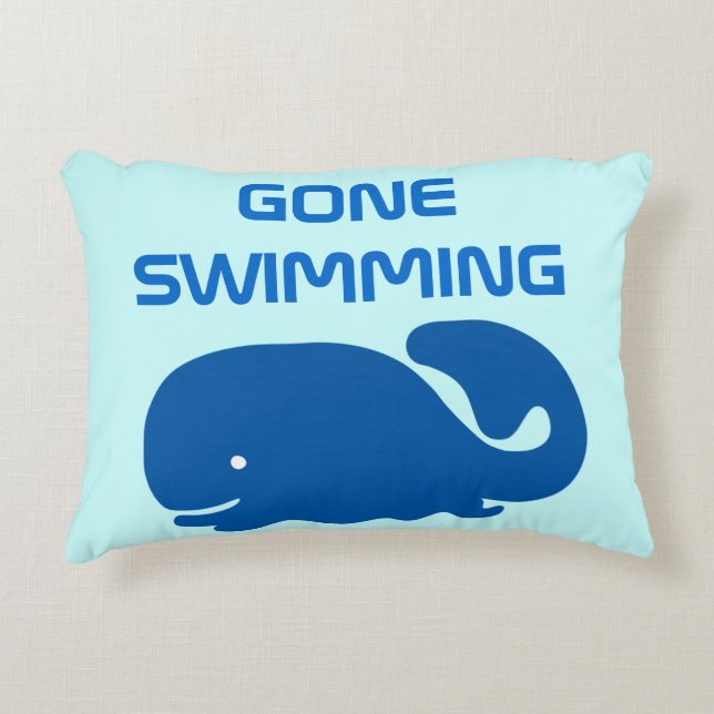 Gone Swimming Decorative Cushion (Front)