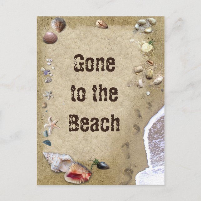 Gone to the Beach Postcard (Front)