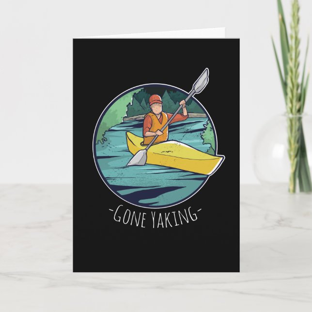 Gone Yaking - Kayak and Kayaking Gift Card (Front)