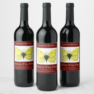 Gonepteryx rhamni - The Common Brimstone Butterfly Wine Label