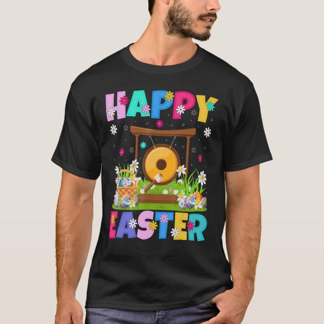 Gong Music  Happy Easter Funny Gong Easter Sunday T-Shirt (Front)