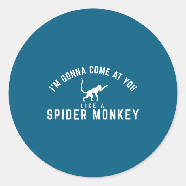 Gonna Come Like Spider Monkey Classic Round Sticker (Front)