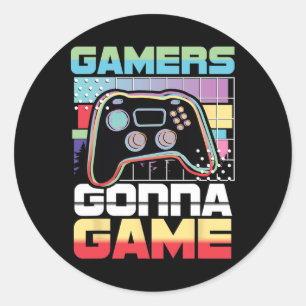 Gonna Game Video Game Player Gaming Funny Classic Round Sticker