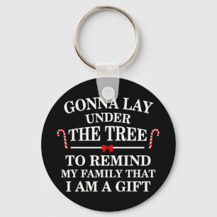 Gonna Lay Under The Tree Funny Xmas Christmas Tree Key Ring