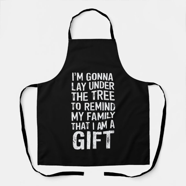 Gonna Lay Under The Tree Xmas Family Gifts Apron (Front)