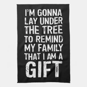 Gonna Lay Under The Tree Xmas Family Gifts Tea Towel