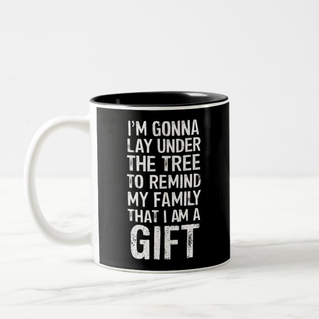 Gonna Lay Under The Tree Xmas Family Gifts Two-Tone Coffee Mug (Left)