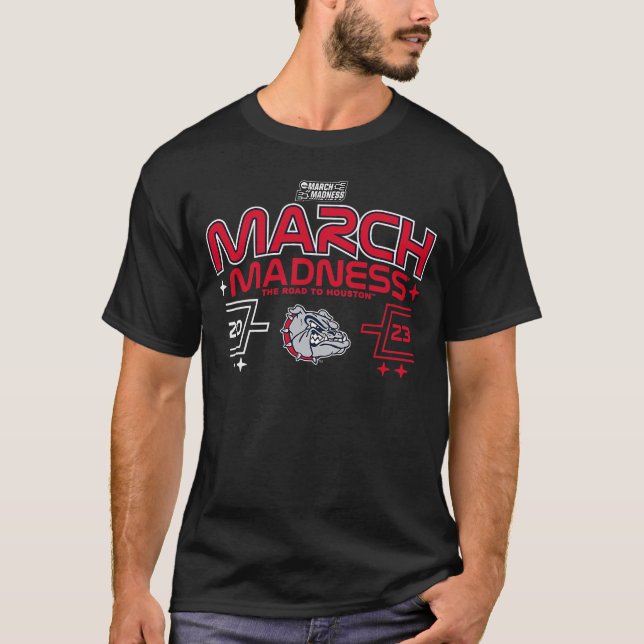 Gonzaga Bulldogs March Madness  Basketball Nav T-Shirt (Front)