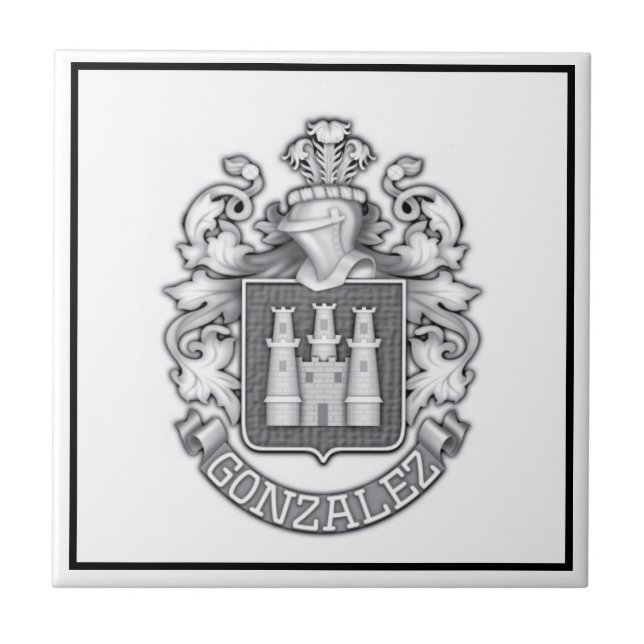  Gonzalez Family Crest   Ceramic Tile (Front)