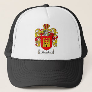 GONZALEZ FAMILY CREST - GONZALEZ COAT OF ARMS TRUCKER HAT