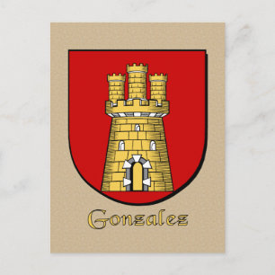 Gonzalez Family Heraldic Shield Postcard